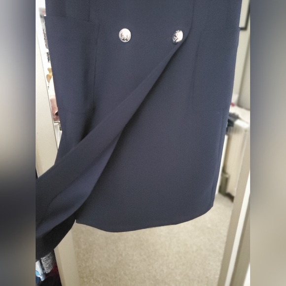 Tommy Hilfiger Navy Double-Breasted Sleeveless Vest Dress - Picture 7 of 11